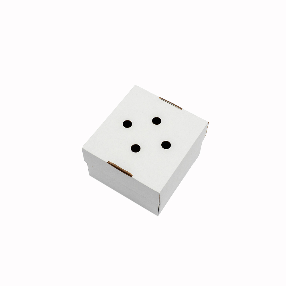 Cutie din carton pentru burger 14x14x10cm, 140x140x100mm, carton alb microondulat - imagine 3