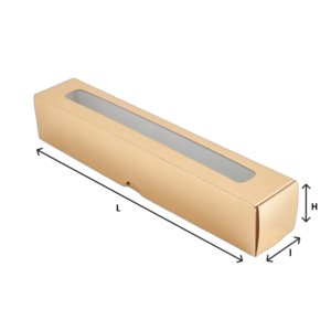 Cutie aurie cu fereastra pentru macarons, 280x50x50mm