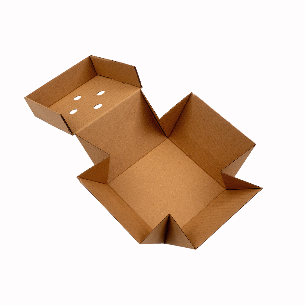 Cutie din carton pentru burger 14x14x10cm, 140x140x100mm, carton natur microondulat - imagine 3