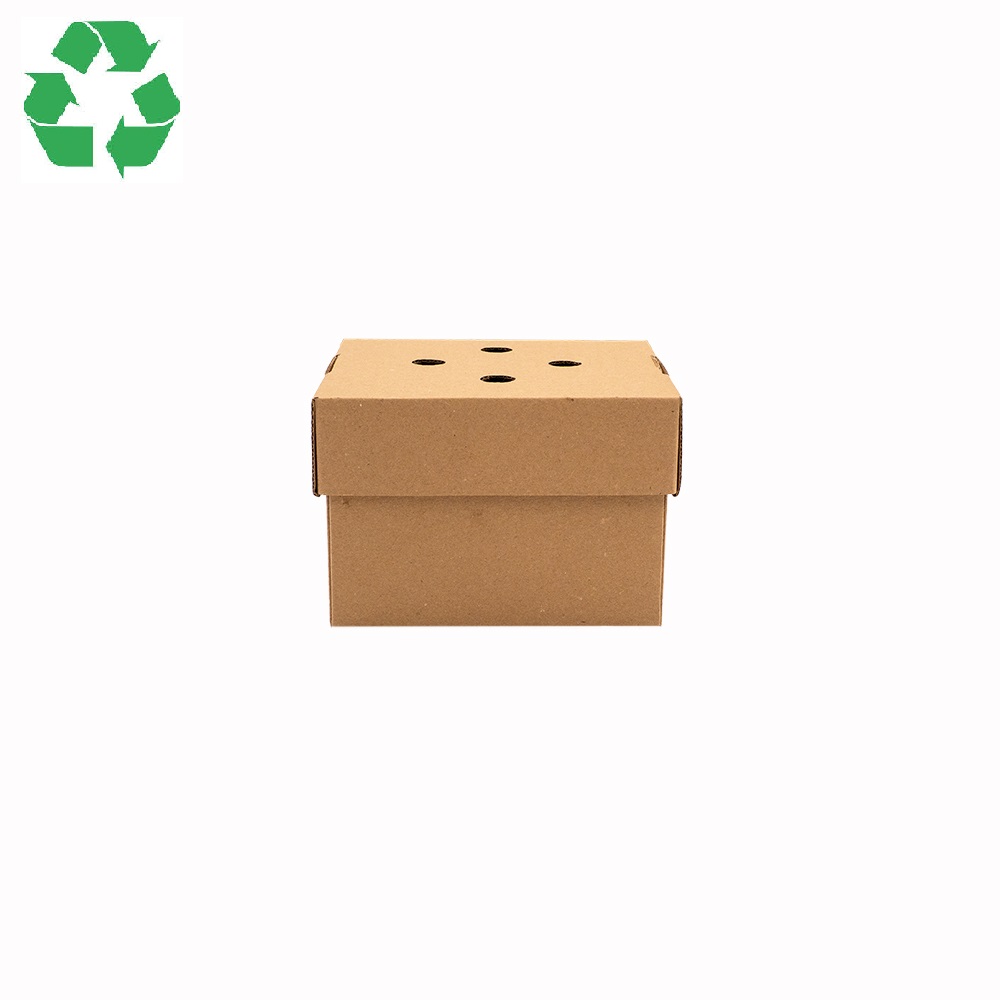 Cutie din carton pentru burger 14x14x10cm, 140x140x100mm, carton natur microondulat