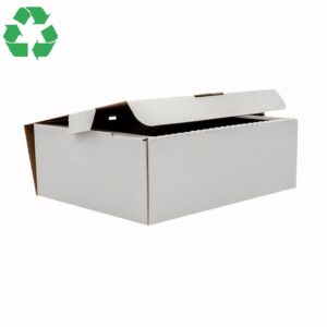 Cutie din carton pentru pizza callzone, 260x200x90mm, carton alb microondulat