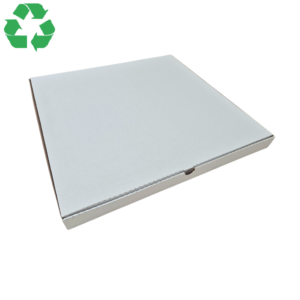 Cutie din carton pentru pizza, 45cm, 450x450x40mm, carton alb microondulat