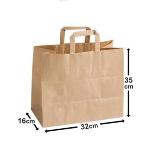 Sacosa/Punga din hartie cu maner tip banda, 32x16x35cm