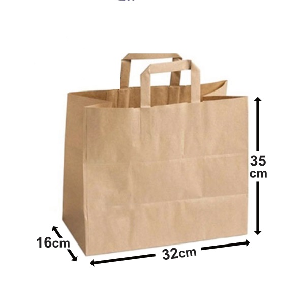 Sacosa/Punga din hartie cu maner tip banda, 32x16x35cm