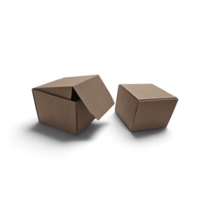 Cutie din carton cu autoformare 11x11x8cm, 110x110x80mm, carton natur microondulat